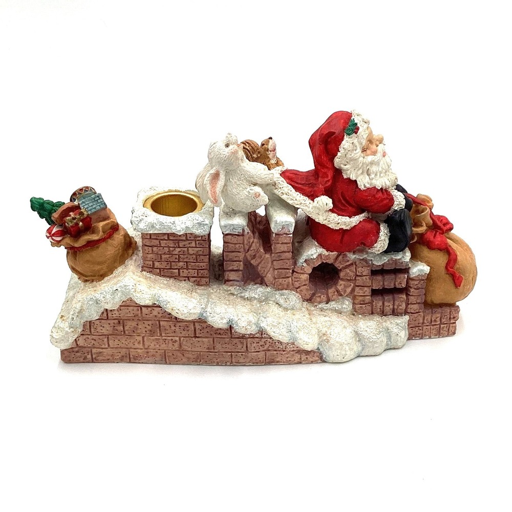 Winkie Claus Santa Chimney Candle Holder Caddy with Bunny‎ Squirrel Gifts